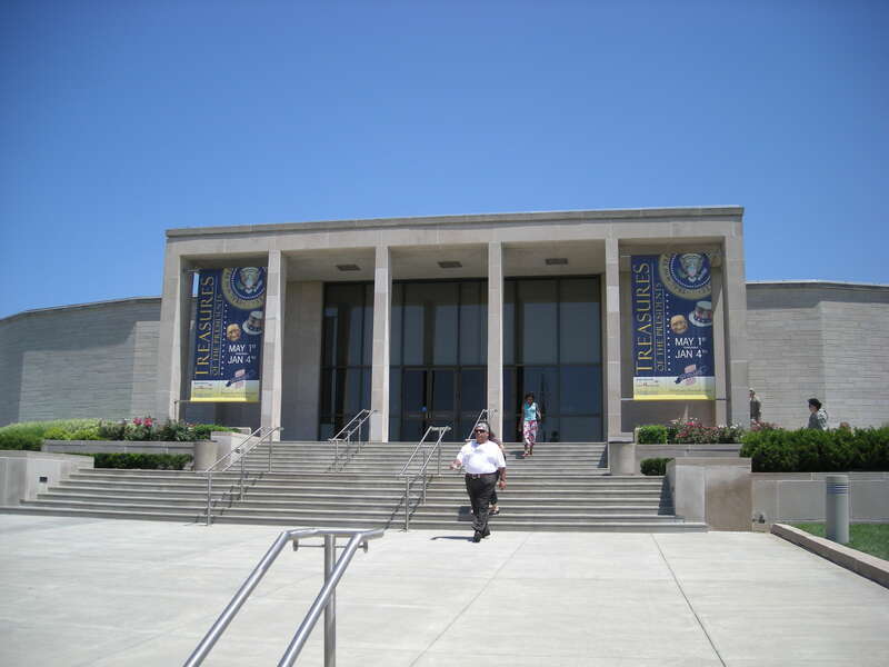 The exterior of the Harry S. Truman Presidential Library and Museum in Independence, Missouri (United States).