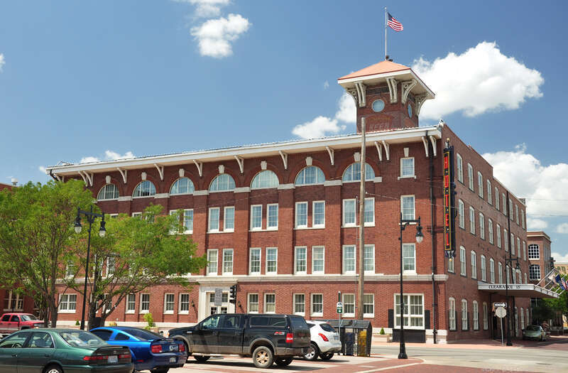 The old Keen Kutter Warehouse in Old Town of Wichita, Kansas was built in 1906 for the Morton-Simmons Hardware Company based in St. Louis. 
Completed in 1906 for about $250,000, the 80,000 square foot, 4-story structure was the largest warehouse in