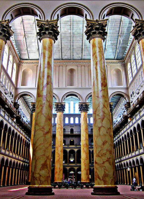 Interior of the National Building Museum, located in the Judiciary Square neighborhood of Washington, D.C.