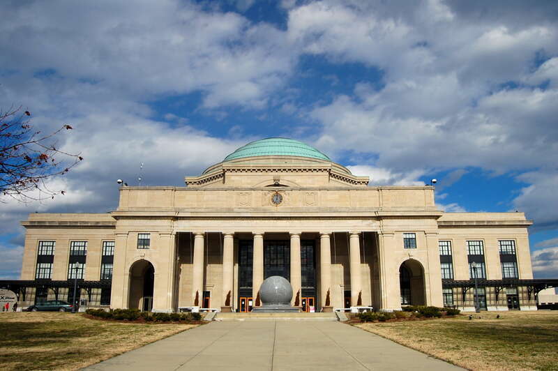 "The train station was built in 1917 by John Russell Pope, who also designed the Jefferson Memorial. The Richmond, Fredericksburg, and Potomac Railroad commissoned the building and ran passenger trains out of here until the 1970's, when it was