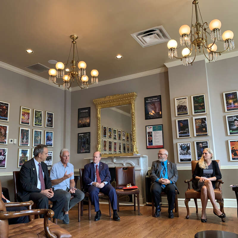 On Monday, Sept. 9, 2019, Senator Chris Coons, a member of the Senate Appropriations Committee, and Mary Anne Carter, chairman of the National Endowment for the Arts, or NEA, convened here with members of the arts community to hear about the impact