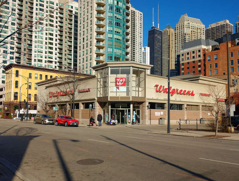 The French Casino, which was located where this Walgreen's now stands, was a nightclub from 1934 thru 1939. On June 22, 1934, John Dillinger celebrated his 31st birthday here. On that same day the FBI declared Dillinger as their first Public Enemy