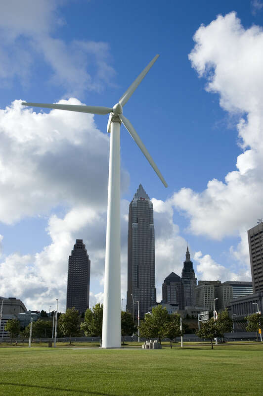 Vestas V27 wind turbine at Great Lakes Science Center in Cleveland, Ohio