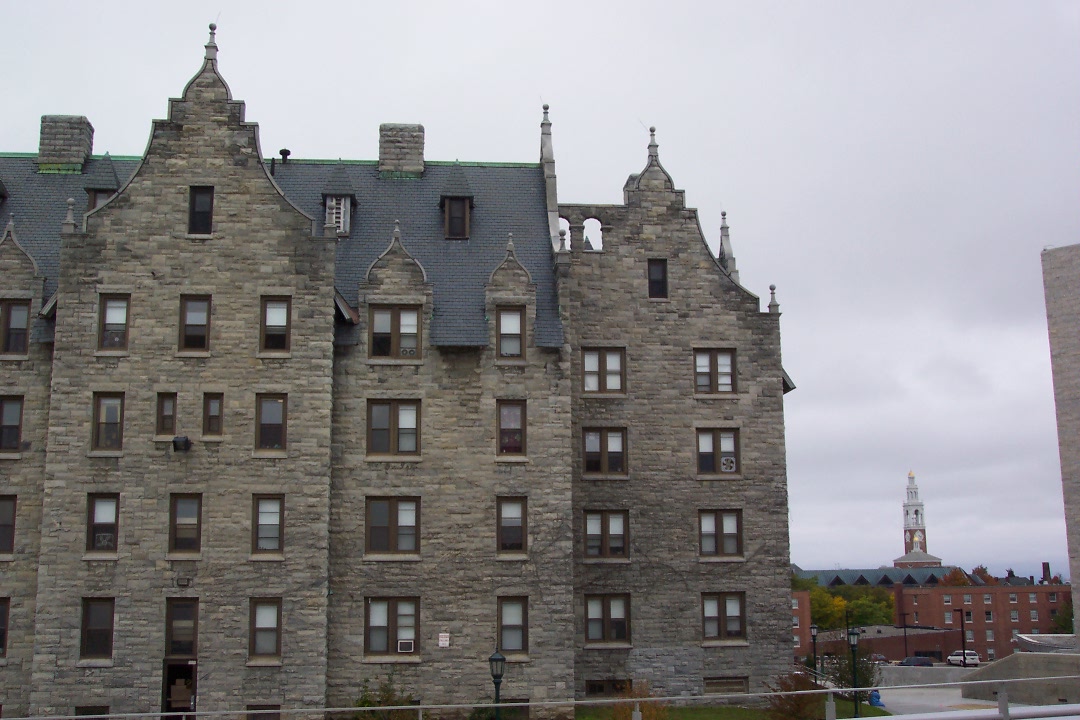 Converse Hall with Ira Allen Chapel in distance