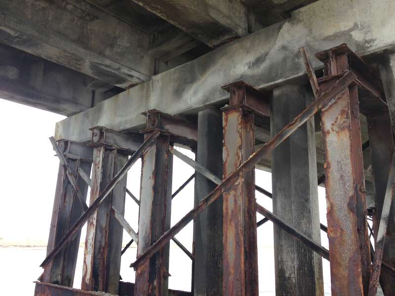 Steel crutch bents being replaced in Sept. 2013