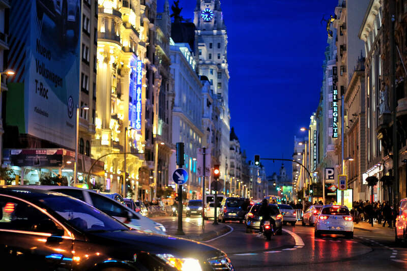 
500px provided description: City Lights [#city ,#street ,#downtown ,#intersection ,#taxi ,#traffic jam ,#traffic light ,#rush hour ,#crosswalk ,#city street]