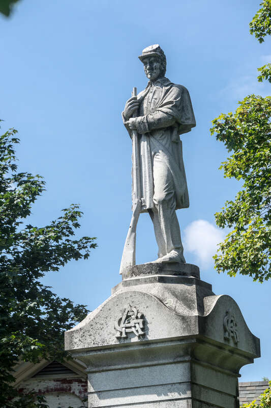 Civil War Memorial at Tribou Park in Woodstock, Vermont