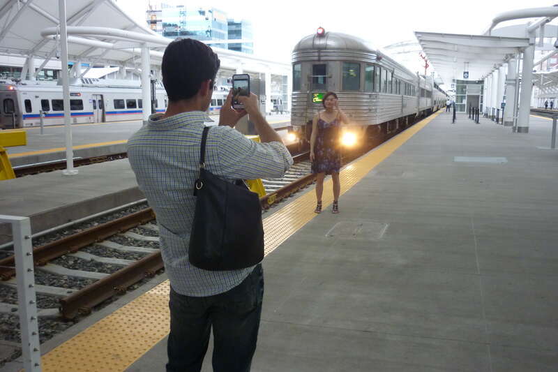 Denver - private cars bring glamor to Union Station.