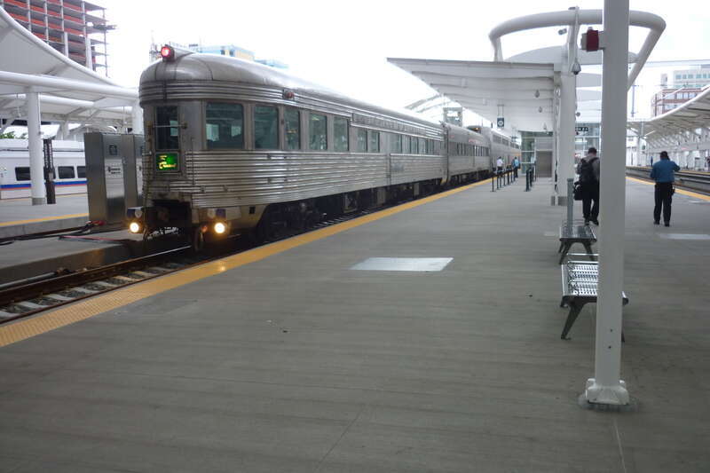 Denver - private cars bring glamor to Union Station.  Ready for departure.