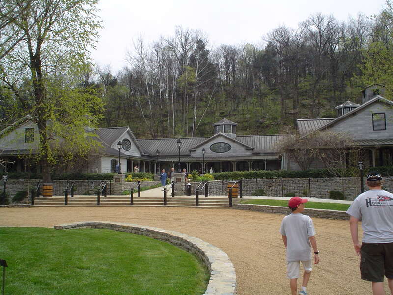 The front entrance to the vistors area of the Jack Daniel's Distillery in Lynchburg, Tennessee, USA.