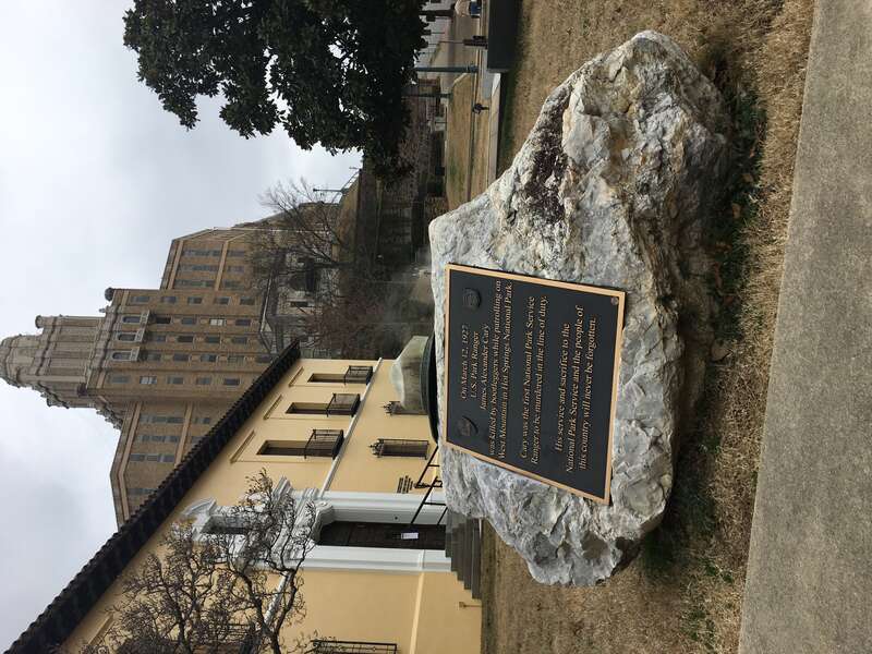 James A. Cary monument at Hot Springs National Park
