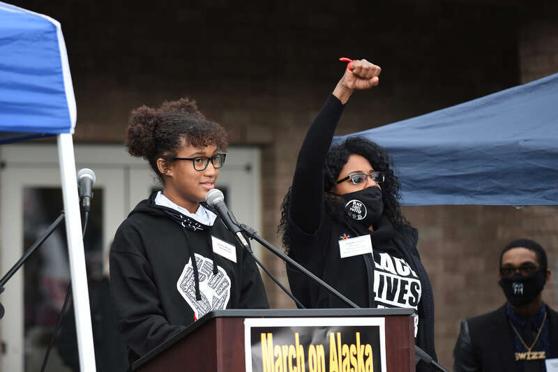March on Alaska event in Anchorage, Alaska. Presented by the Alaska Black Caucus. September 7, 2020.

This photo is available for free public use. Please provide credit in the following format: "Photo courtesy Paxson Woelber, The Alaska Landmine"