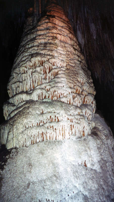 A fairly spectacular formation seen inside Carlsbad Caverns.
Carlsbad Caverns' main cavern is one of the most spectacular caves in the world. After visiting it, an "average" cave is outright yawn-inducing.

Considering the cut-rate quality of both my