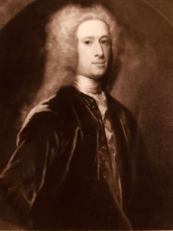 A reproduction of a portrait of Sir Thomas Saunders possibly by Sir Godfrey Kneller &amp; studio.