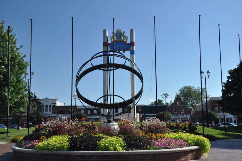 Sundial at Public Square Park Pella IA