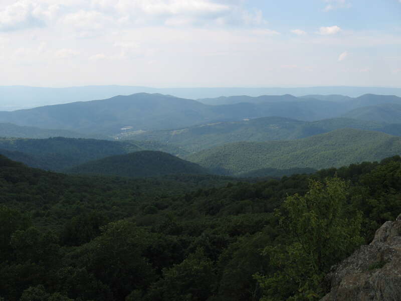 West from Bearfence Mountain in Shenandoah National Park, Virginia