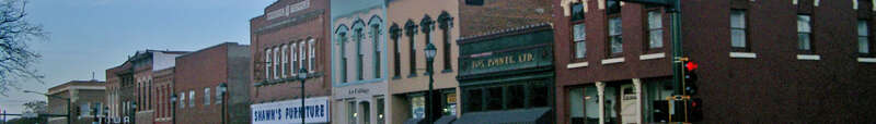 Page banner of Winterset, Iowa. Cut from my own file, File:Winterset John Wayne Drive.jpg, depicts John Wayne Drive (section on the Courthouse Sq.)