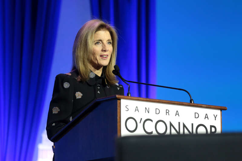 Former U.S. Ambassador to Japan Caroline Kennedy speaking with attendees at the 2018 Dinner with Kennedy hosted by the Sandra Day O'Connor Institute at the Phoenician Resort in Scottsdale, Arizona.

Please attribute to Gage Skidmore if used