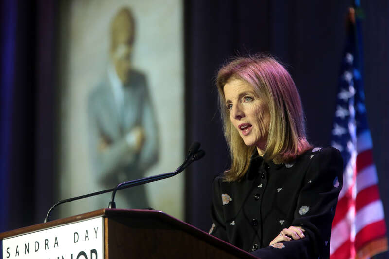 Former U.S. Ambassador to Japan Caroline Kennedy speaking with attendees at the 2018 Dinner with Kennedy hosted by the Sandra Day O'Connor Institute at the Phoenician Resort in Scottsdale, Arizona.

Please attribute to Gage Skidmore if used