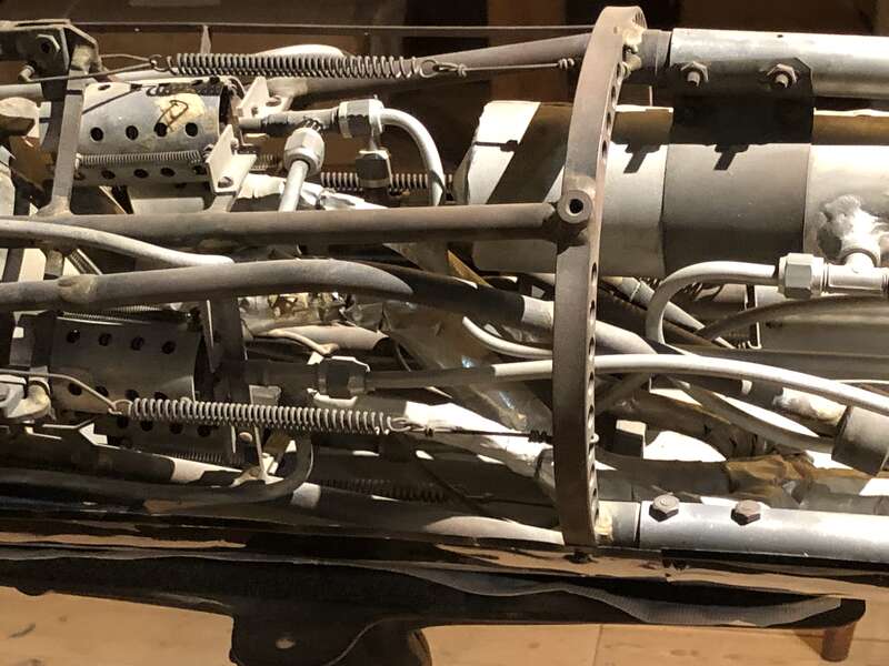 Springs that stabilize steerable rocket engine on Dr. Goddard’s 1939 series L-C rocket