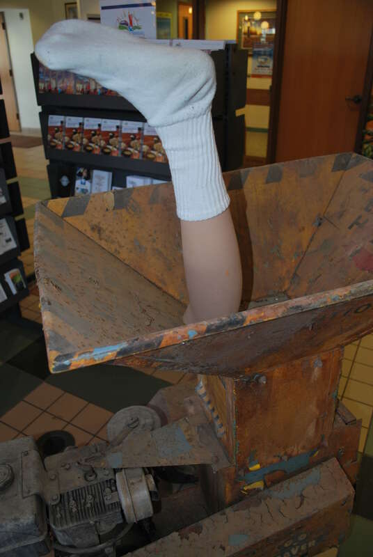 The wood chipper from the film Fargo, displayed at the Fargo Moorhead Visitor Center, Fargo, North Dakota.