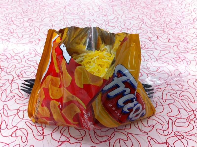Frito pie at the Five &amp; Dime General Store, 58 East San Francisco Street, Santa Fe, New Mexico.