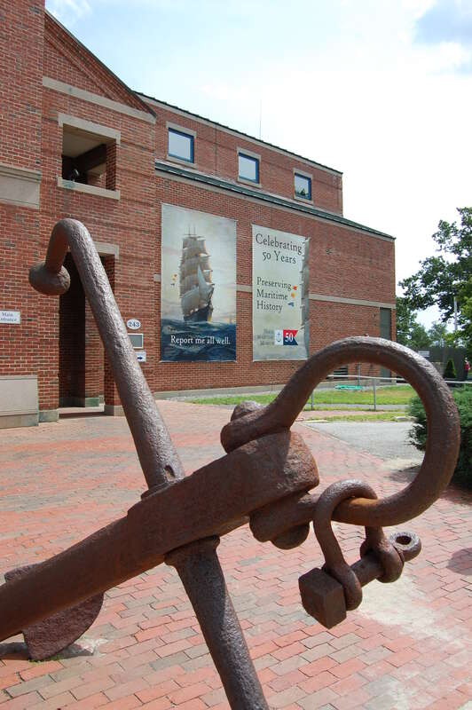 With anchor and banners.