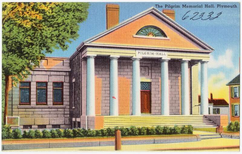 Title: The Pilgrim Memorial Hall, Plymouth
Subjects: Galleries &amp; museums; Pilgrim Hall Museum (Plymouth, Mass.)
Places: Massachusetts > Plymouth (county) > Plymouth
Notes: Title from item.
Extent: 1 print (postcard) : linen texture, color ;