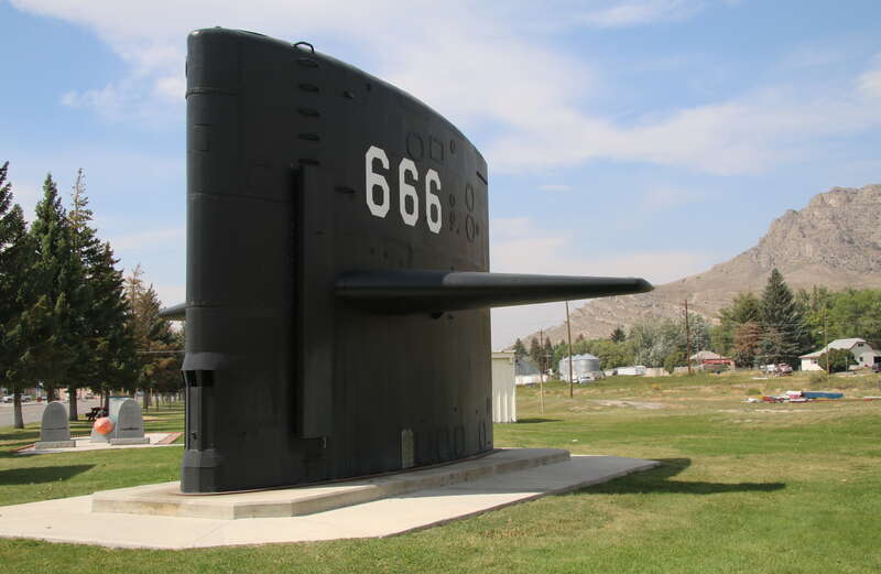 USS Hawkbill sail on display in Arco, Idaho