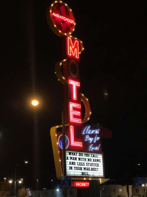 Sign at the Ambassador East Motel