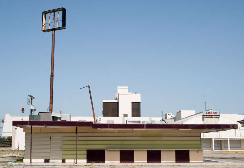 Former "Frostop". Vacant shopping mall on Jefferson Highway, Old Jefferson, Louisiana. Since demolished.