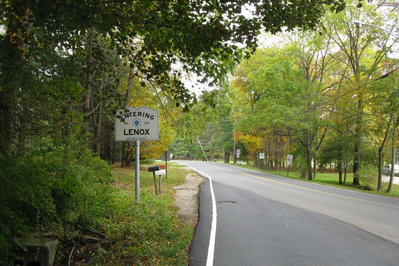 Massachusetts Route 183 eastbound entering Lenox Massachusetts