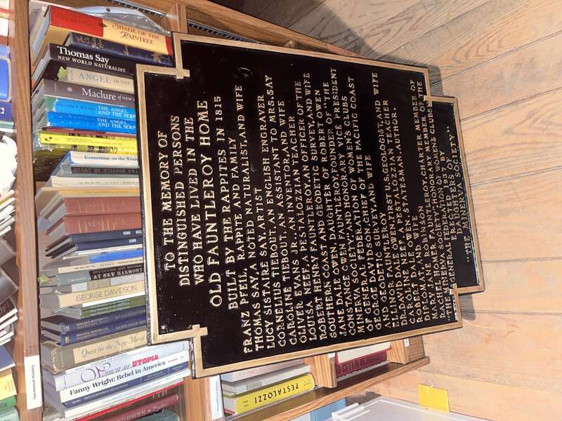 plaque of Old Fauntleroy Home showing names of distinguished occupants, including Cornelius Tiebout and daughter Caroline