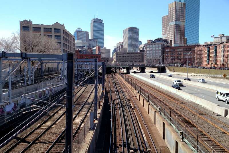 Orange Line portal near Back Bay in March 2017