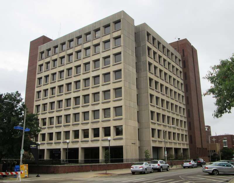 The Psychology Building at 603 E. Daniel Street in Champaign, Illinois, on the campus of the University of Illinois at Urbana-Champaign, was built in 1969 at the cost of $6.4 million and was designed by Hellmuth, Obata &amp; Kassabaum. (Source: [1])