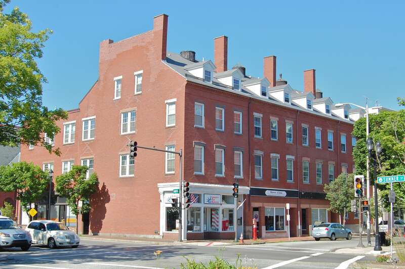 Shepard Block, a row of four residential units built c. 1851 by Michael Shepard. On the National Register of Historic Places.
