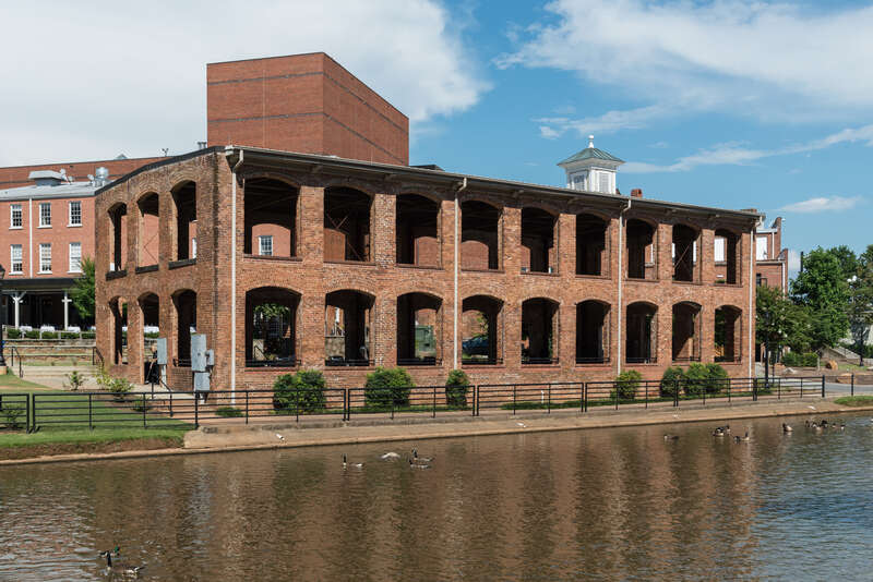 A west view of the Wyche Pavillion, Greenville, South Carolina