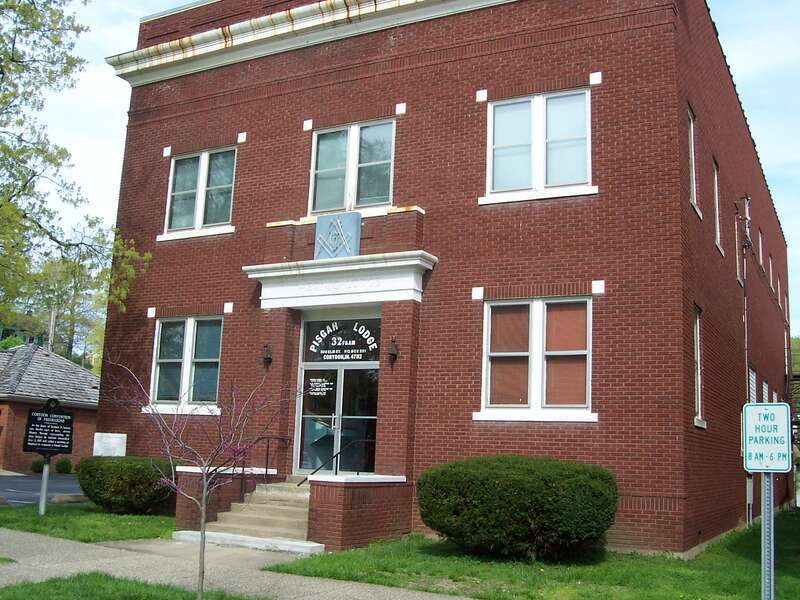 Grand Masonic Lodge in Corydon, Indiana. Established in 1817 by the leading men in the State Government as a private club.