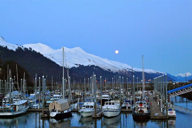 Moon Rise over Douglas Harbor