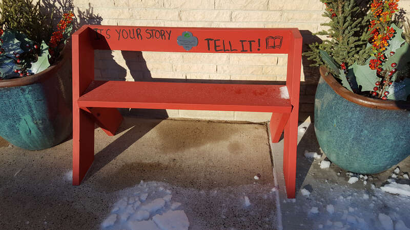 Colorful benches line the streets of quaint Lanesboro, Minnesota. Sponsored by the Girl Scouts, the benches have pithy quotes and sayings on them.