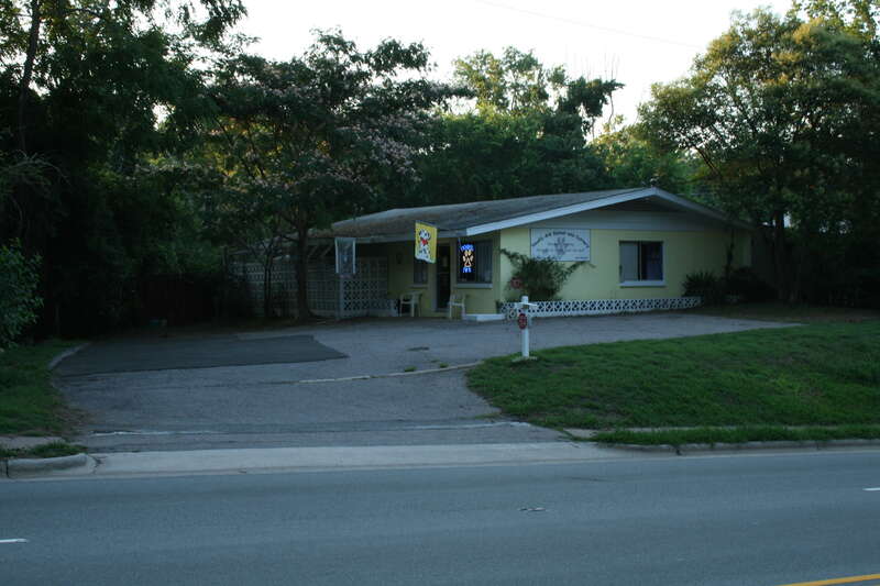 Noah's Ark Kennel and Cattery on Franklin Street in the evening in Chapel Hill, North Carolina.