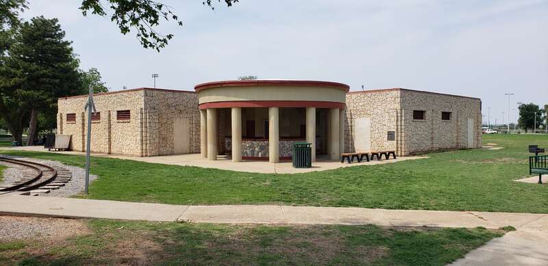 The Bath House in Woodward Crystal Beach Park in Woodward, Oklahoms. Listed on the National Register of Historic Places.