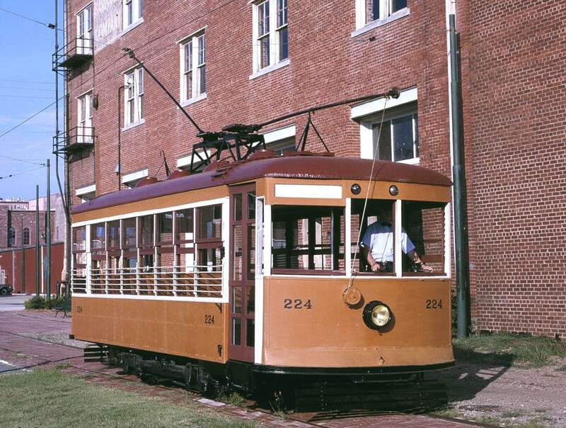 Fort Smith streetcar No. 224, a "Birney Safety Car" built in 1926 for Fort Smith, Arkansas, is listed on the U.S. National Register of Historic Places (NRHP).  It operates at the Fort Smith Trolley Museum, and is pictured just south of Rogers Avenue,