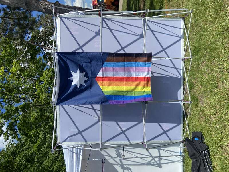 Minnesota State Flag with pride design
East Central Minnesota Pride Festival 2024

Pine City, Minnesota, USA
