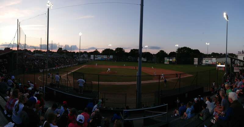 Newport Gulls vs. Bristol Blues during a NECBL game at Cardines Field on July 28, 2021.