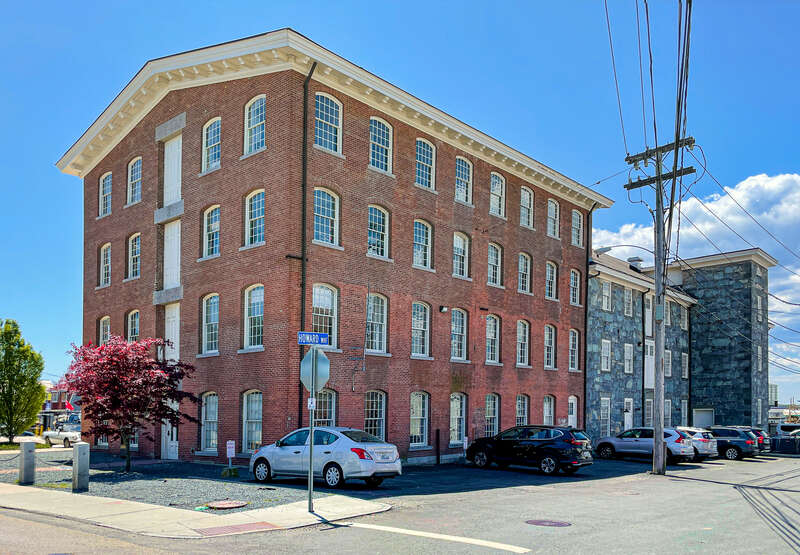 John Mecray Aquidneck Mill Building. Part of the Newport Steam Factory; later part of the IYRS School of Technology and Trades. 449 Thames St