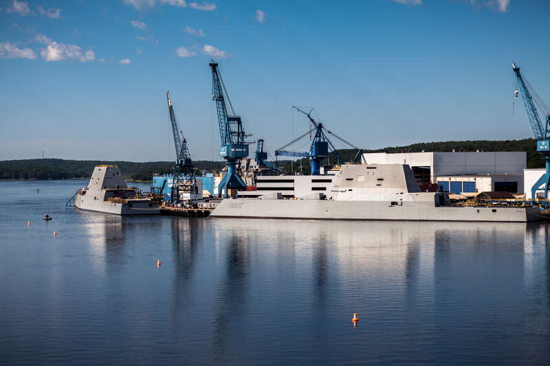 This new advanced destroyer was build in Bath Maine by Bath Iron Works a subsidiary of General Dynamics.  The ship is just over 600 feet long and this one cost 4.5 billion US $.  In may the US Navy took ownership and in September it will sail to