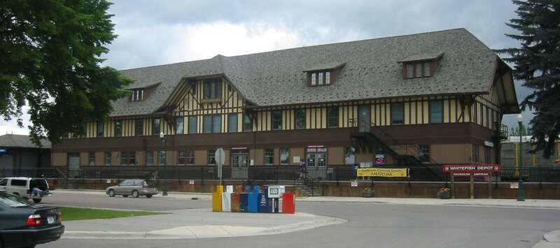 w:Whitefish (Amtrak station) in w:Whitefish, Montana, listed on the National Register of Historic Places and home to the Stumptown Historical Society.