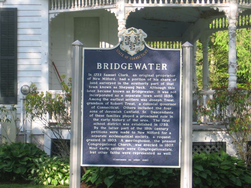 Prominent sign in Bridgewater, Connecticut, USA.