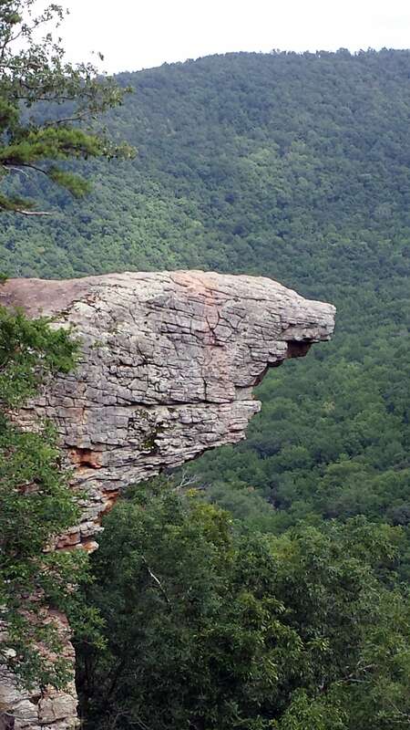 View from bluffline along the Hawksbill Crag Trail in the Upper Buffalo Wilderness in Newton County, AR